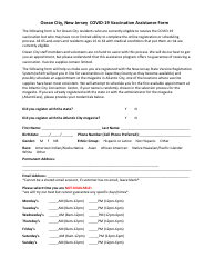 Covid-19 Vaccination Assistance Form - Ocean City, New Jersey