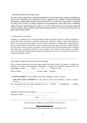 Seasonal Influenza Vaccine Information Statement and Consent Form - Taiwan, Page 3