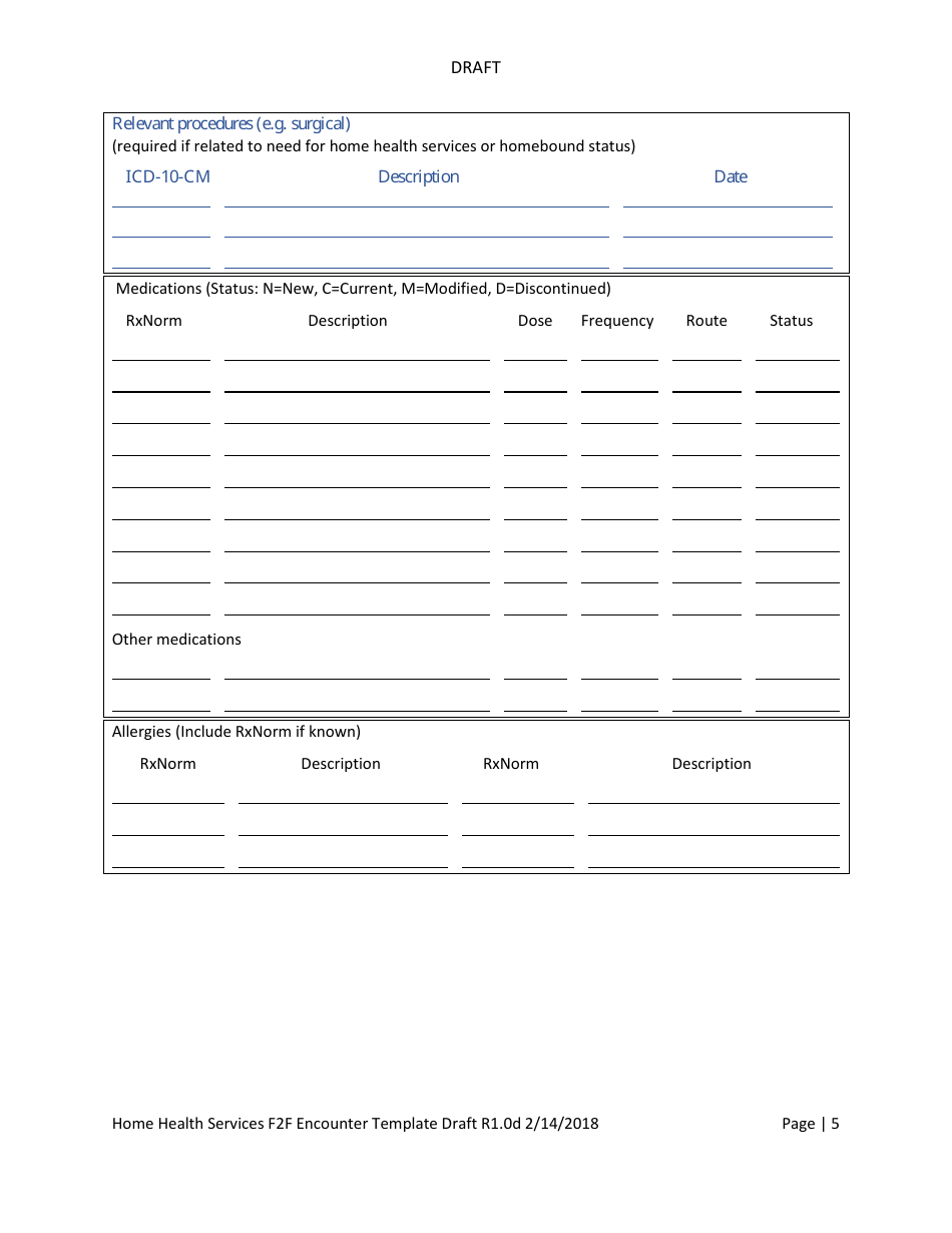 Home Health Services Face-To-Face Encounter Template, Page 5