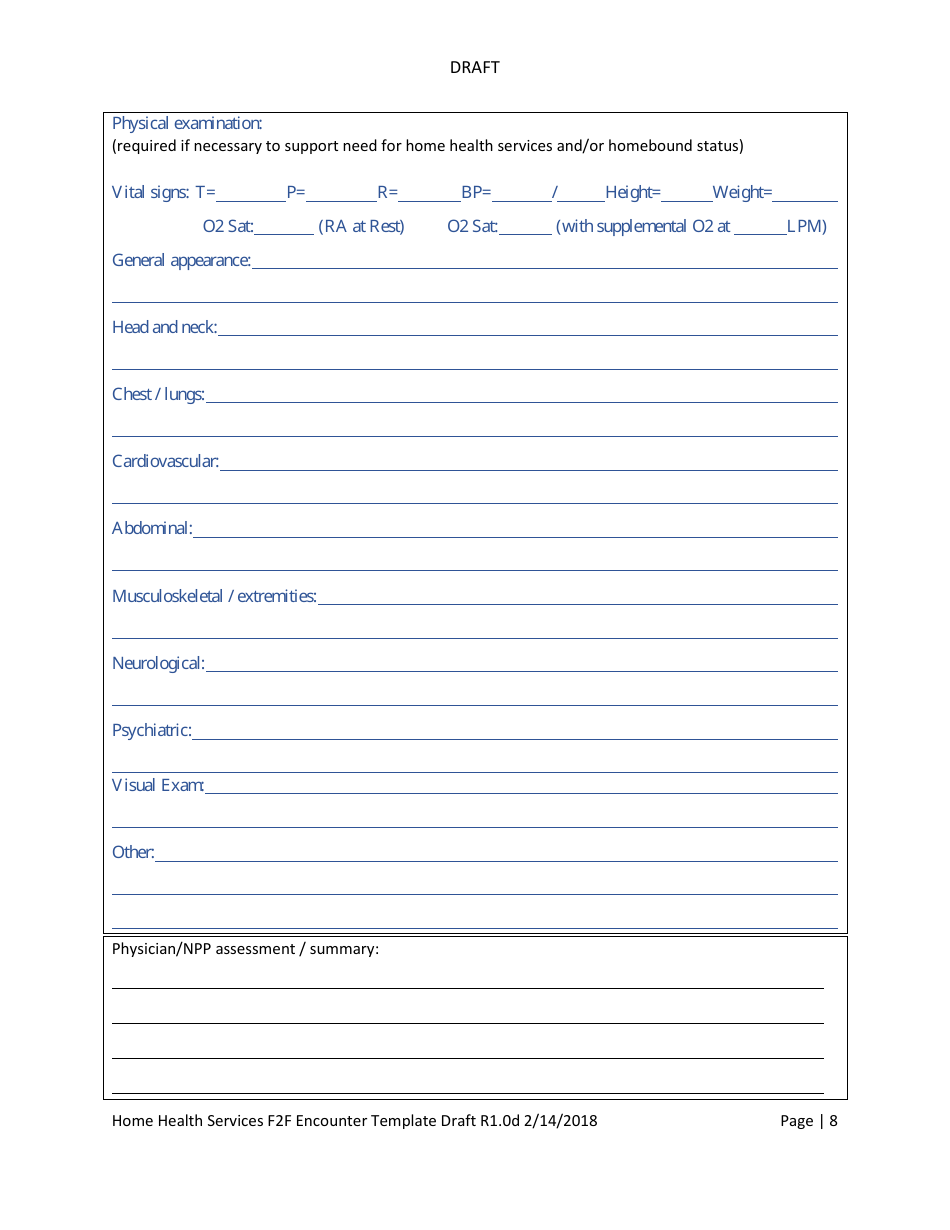 Home Health Services Face-To-Face Encounter Template - Fill Out, Sign ...