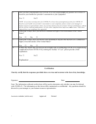 Employee Covid-19 Screening Questionnaire, Page 2