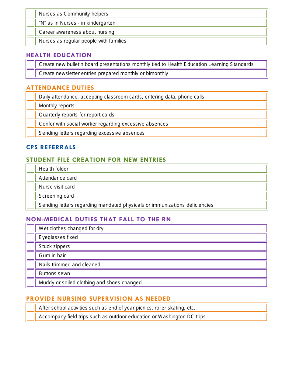 School Nurse to Do List - New York, Page 10