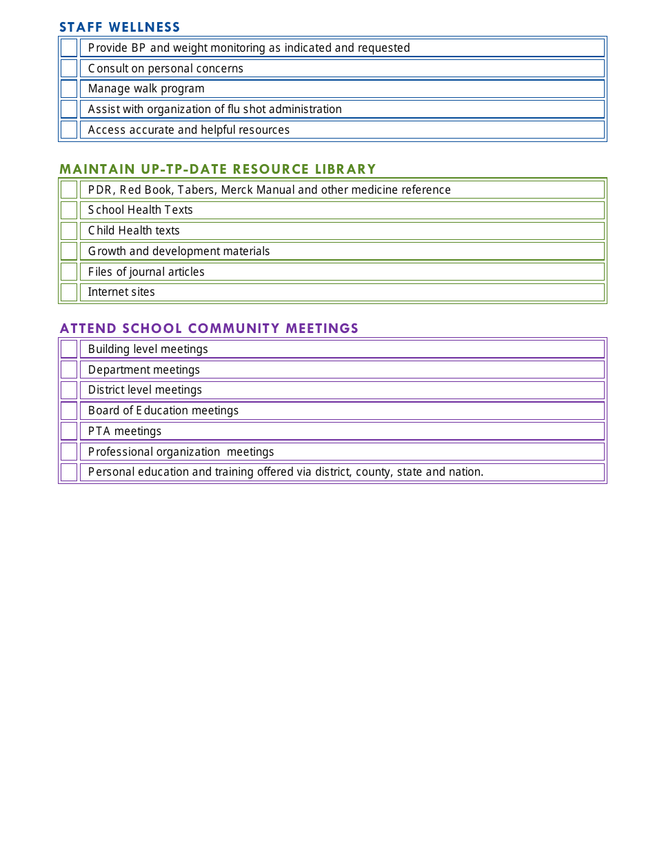 School Nurse to Do List - New York, Page 11