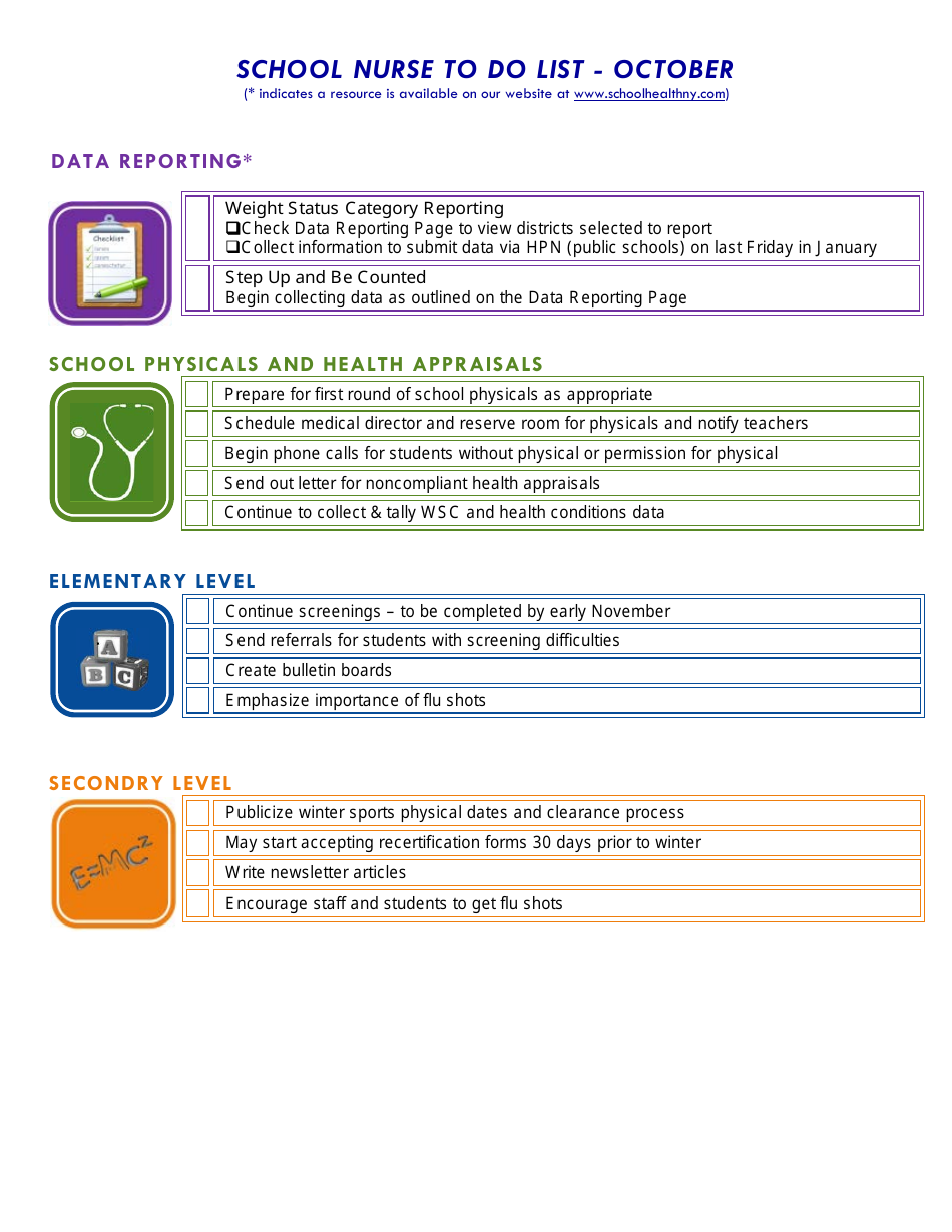 School Nurse to Do List - New York, Page 3