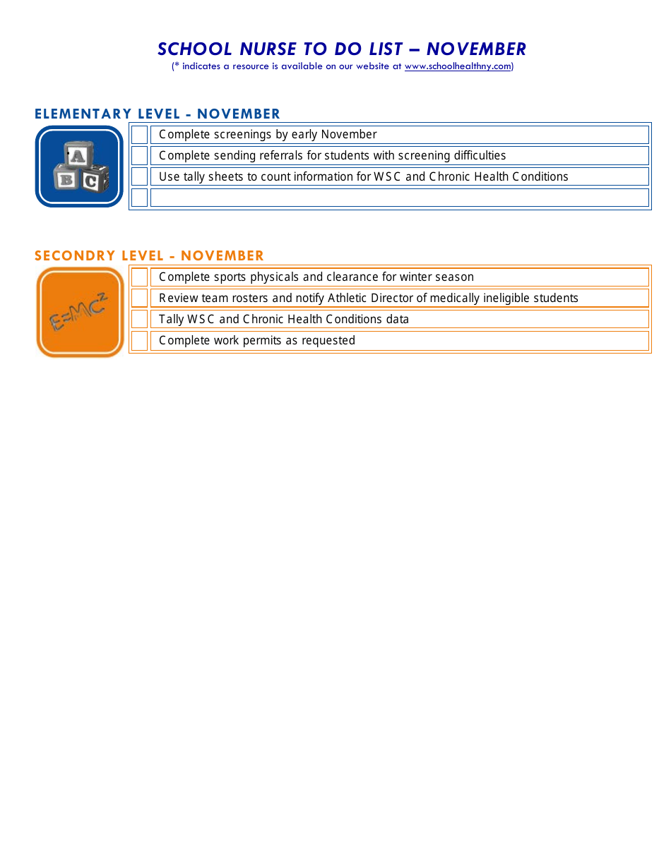 School Nurse to Do List - New York, Page 4