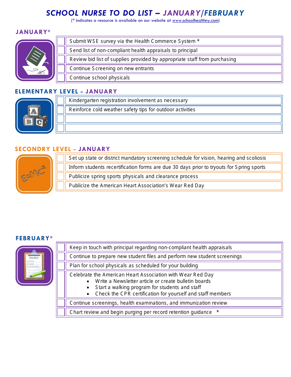 School Nurse to Do List - New York, Page 6