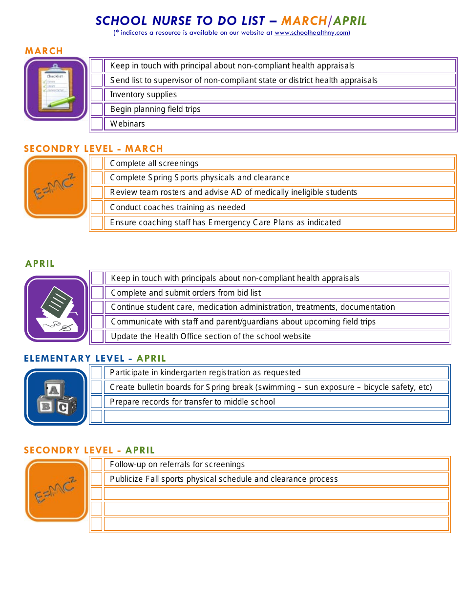 School Nurse to Do List - New York, Page 7