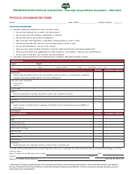 Document preview: Preparticipation Physical Examination Form - Ohio High School Athletic Association