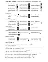 Psychiatric Intake Form, Page 3