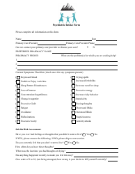 Document preview: Psychiatric Intake Form