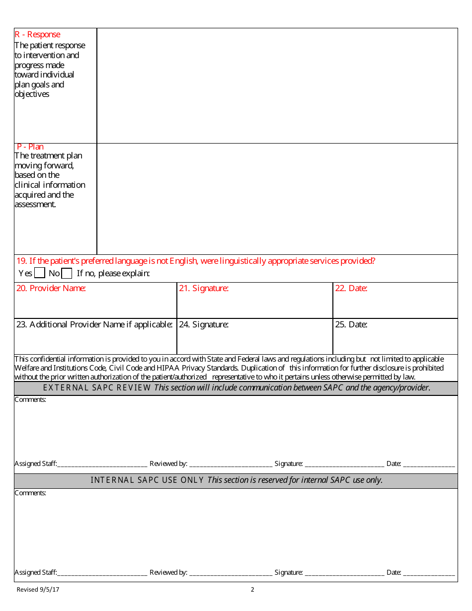 Substance Abuse Prevention and Control Progress Notes (Girp Format) - County of Los Angeles, California, Page 2