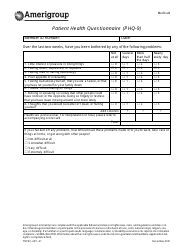 Patient Health Questionnaire (Phq-9) - Amerigroup