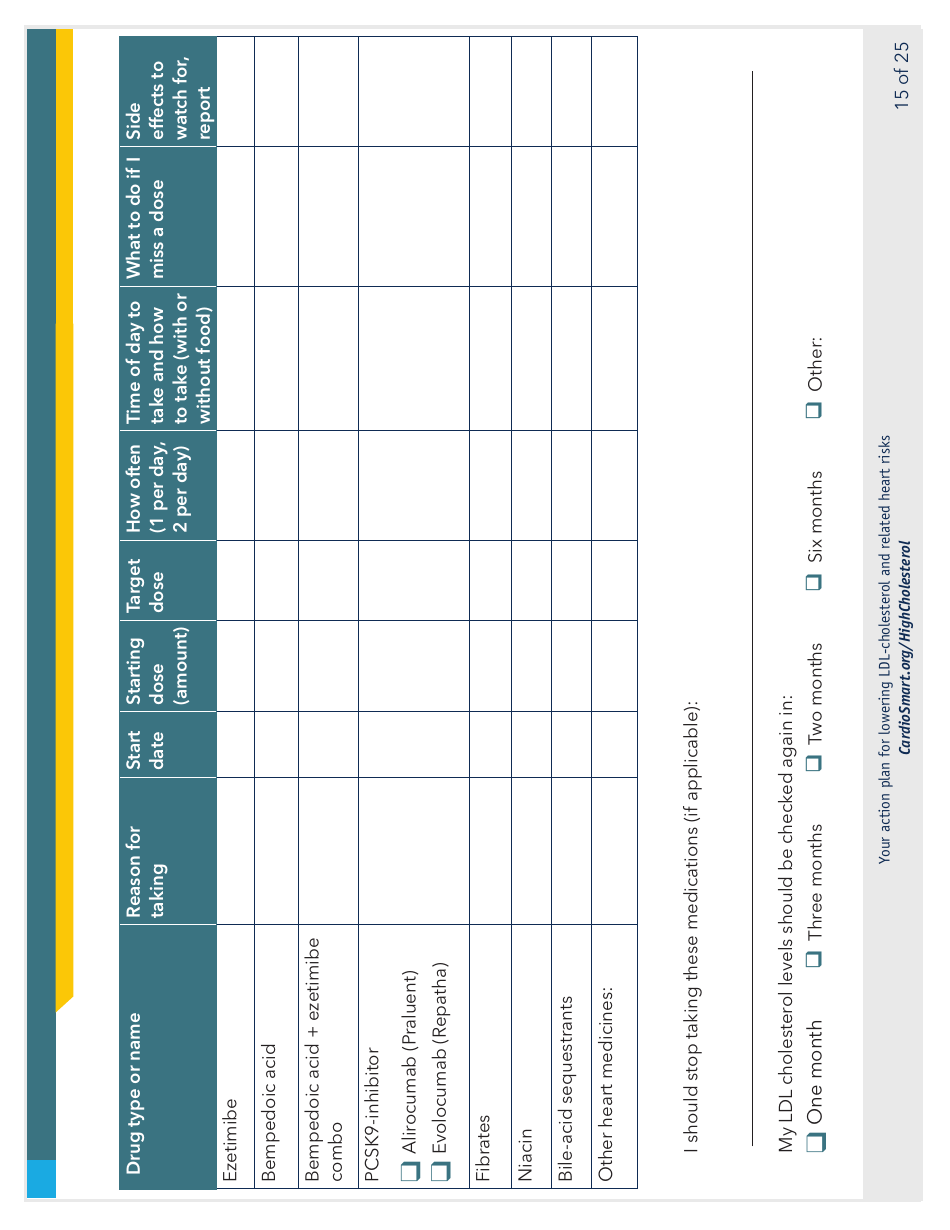 Action Plan for Lowering Ldl Cholesterol and Heart Risks - Cardiosmart, Page 15