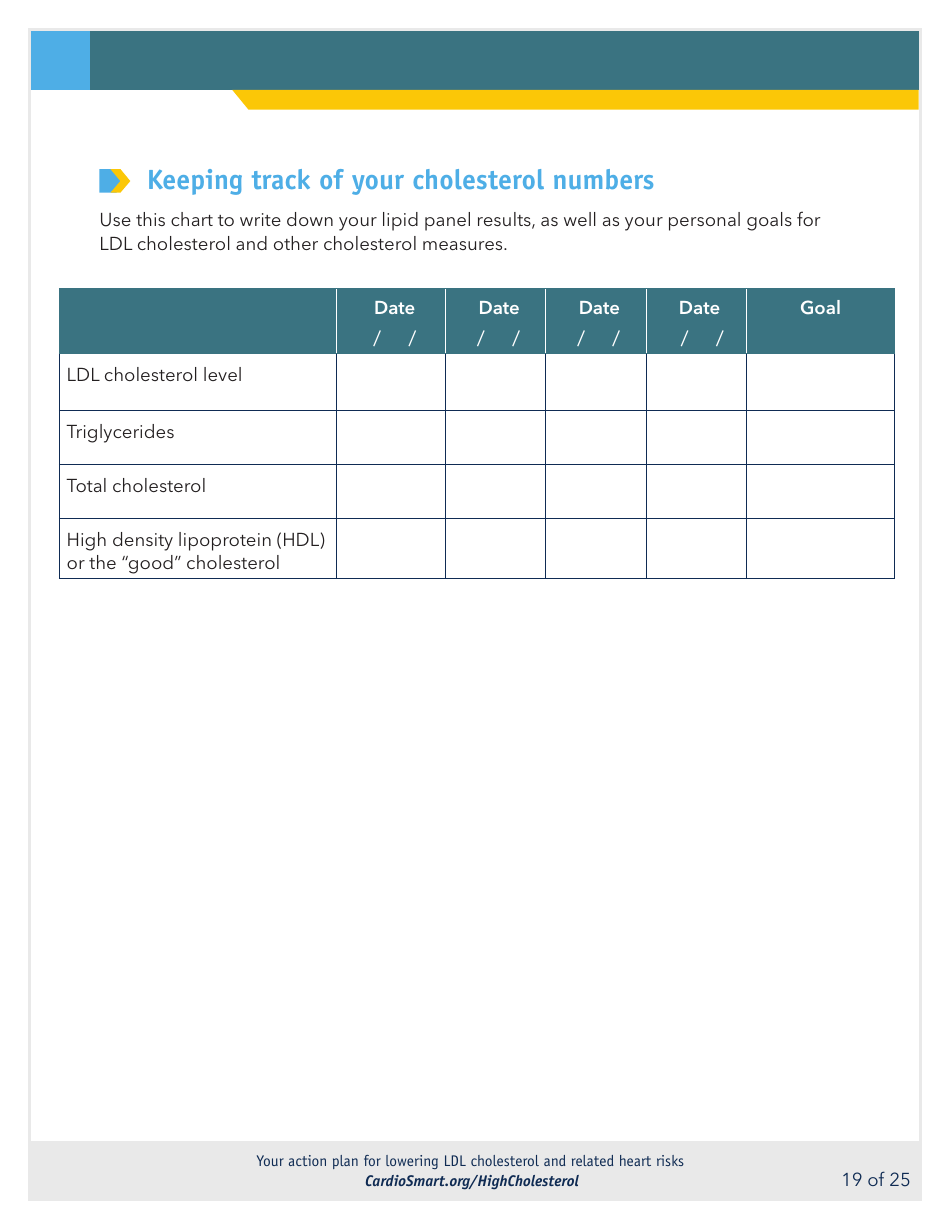Action Plan for Lowering Ldl Cholesterol and Heart Risks - Cardiosmart, Page 19