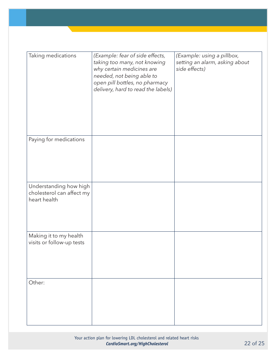Action Plan for Lowering Ldl Cholesterol and Heart Risks - Cardiosmart, Page 22