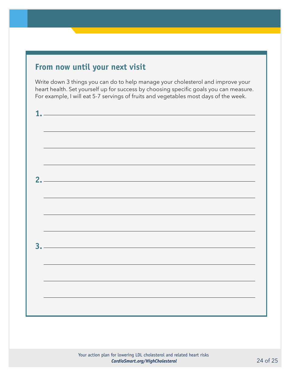 Action Plan for Lowering Ldl Cholesterol and Heart Risks - Cardiosmart, Page 24