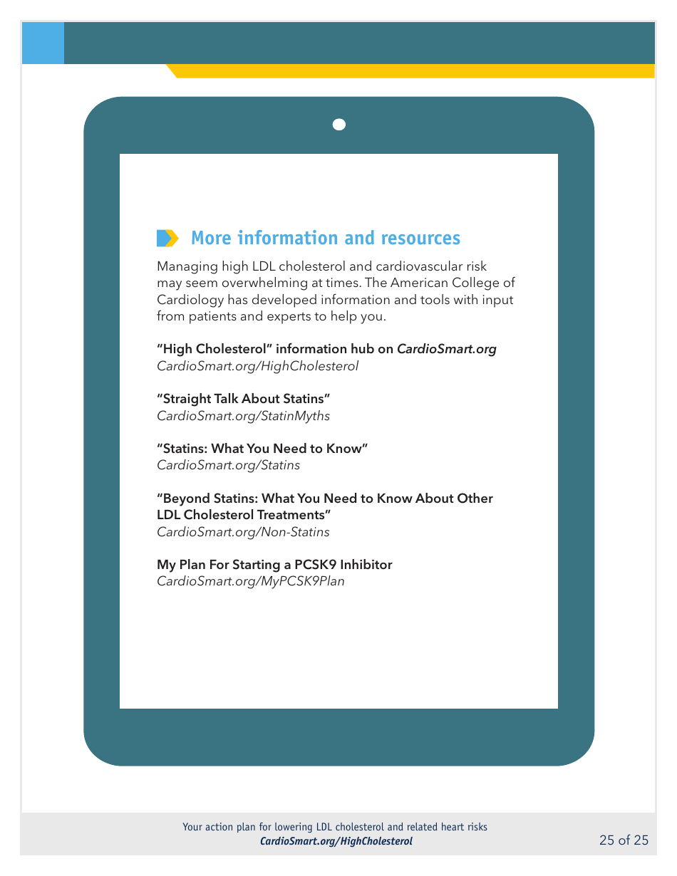 Action Plan for Lowering Ldl Cholesterol and Heart Risks - Cardiosmart, Page 25