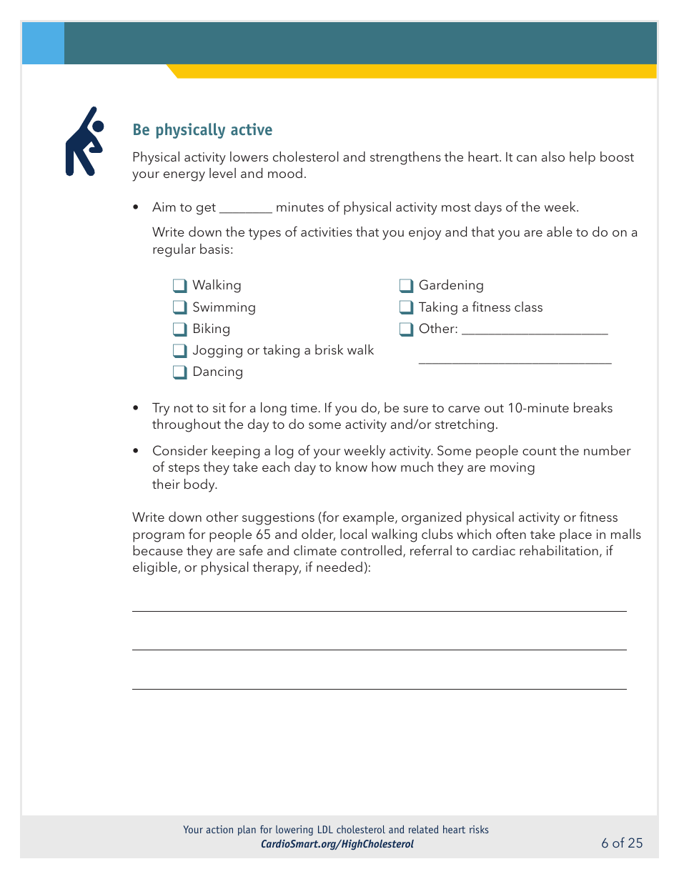 Action Plan for Lowering Ldl Cholesterol and Heart Risks - Cardiosmart, Page 6