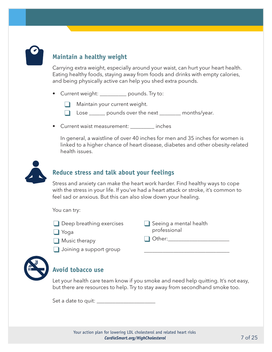 Action Plan for Lowering Ldl Cholesterol and Heart Risks - Cardiosmart, Page 7