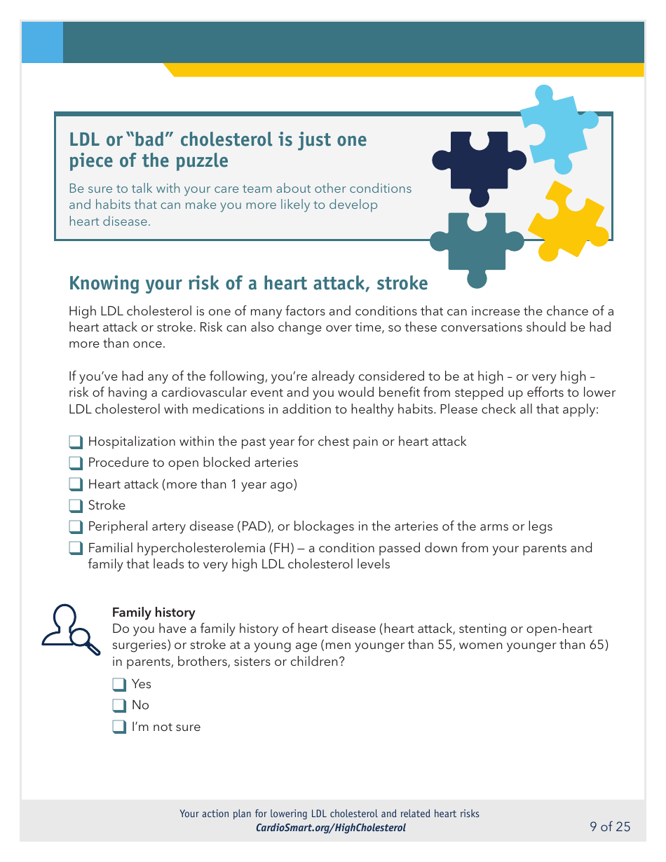 Action Plan for Lowering Ldl Cholesterol and Heart Risks - Cardiosmart, Page 9