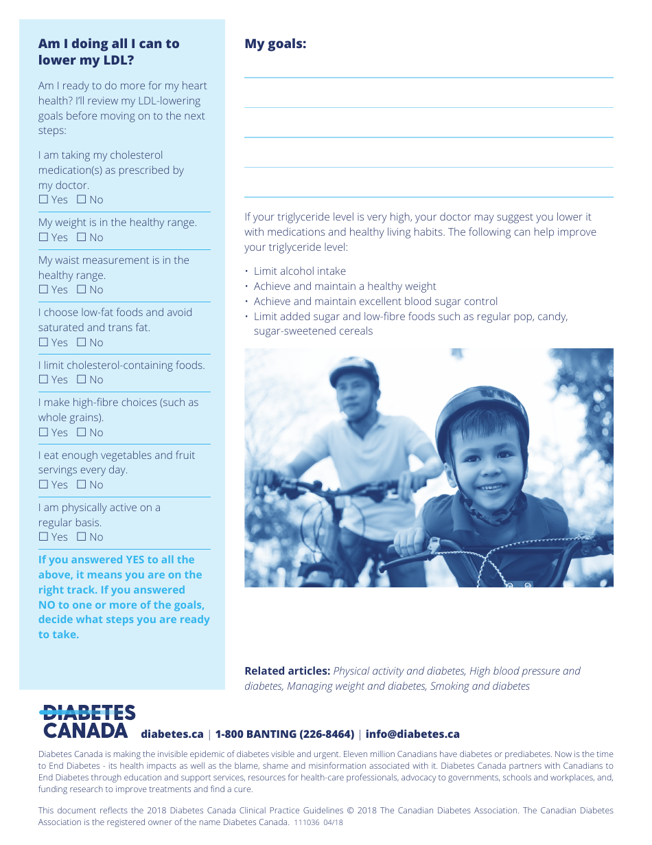 Ldl-Cholesterol Action Plan - the Canadian Diabetes Association, Page 4