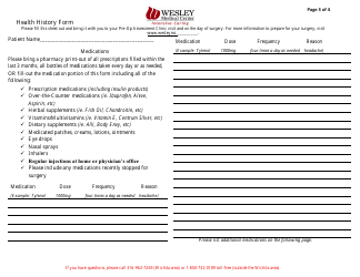 Health History Form - Wesley Medical Center, Page 3