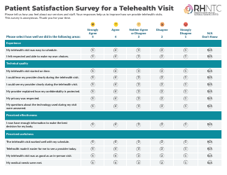 Patient Satisfaction Survey for a Telehealth Visit - Rhntc