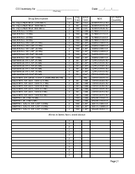 Controlled Substances Inventory Log - North Carolina, Page 2