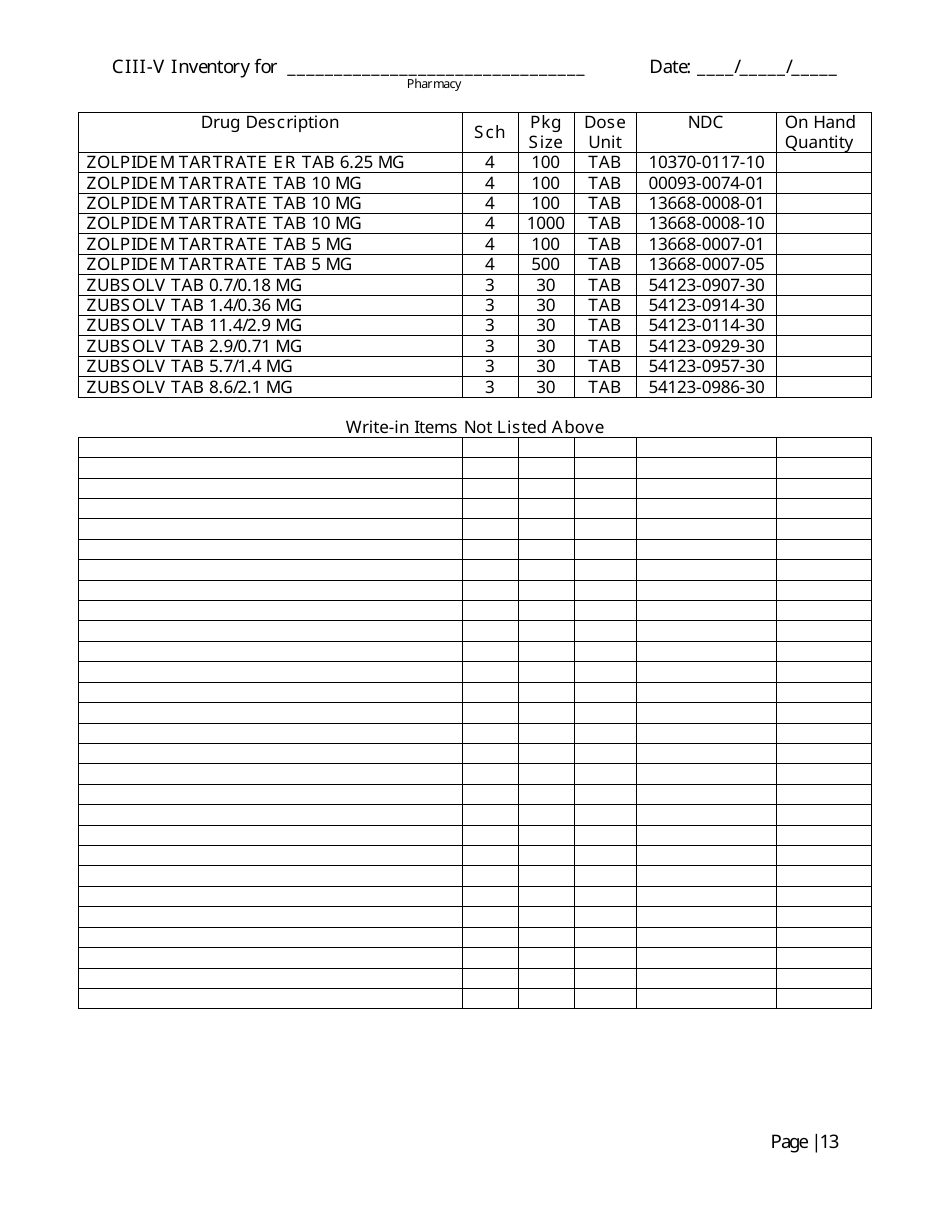 North Carolina Controlled Substances Inventory Log Fill Out Sign Online And Download Pdf 9296