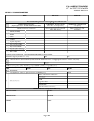 Student Physical Examination Form - Nyc College of Technology