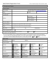New Patient Registration Form - United Kingdom