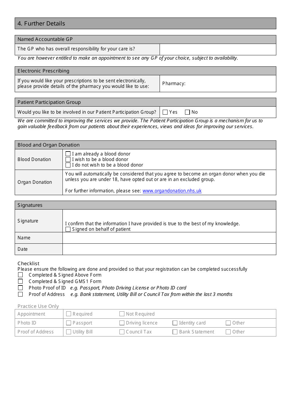 New Patient Registration Form - United Kingdom, Page 5