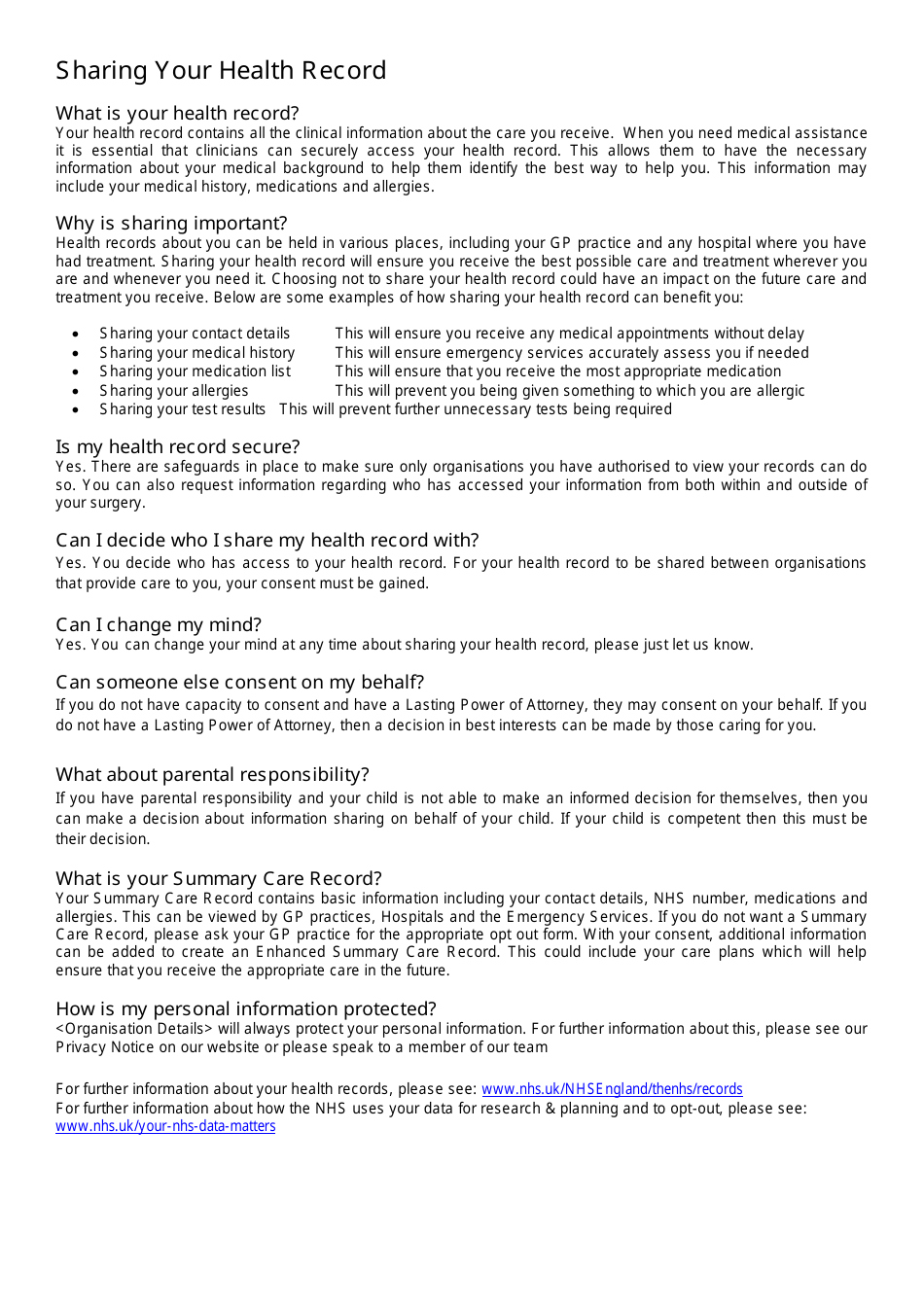 New Patient Registration Form - United Kingdom, Page 7