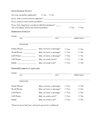 Intake Form, Page 2