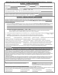Document preview: Medical Necessity Certification Statement for Non-emergency Ambulance Services