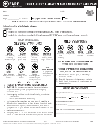 Document preview: Food Allergy & Anaphylaxis Emergency Care Plan