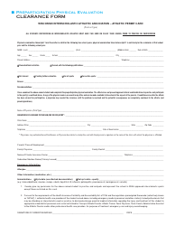 Document preview: Preparticipation Physical Evaluation Clearance Form - Wisconsin Interscholastic Athletic Association