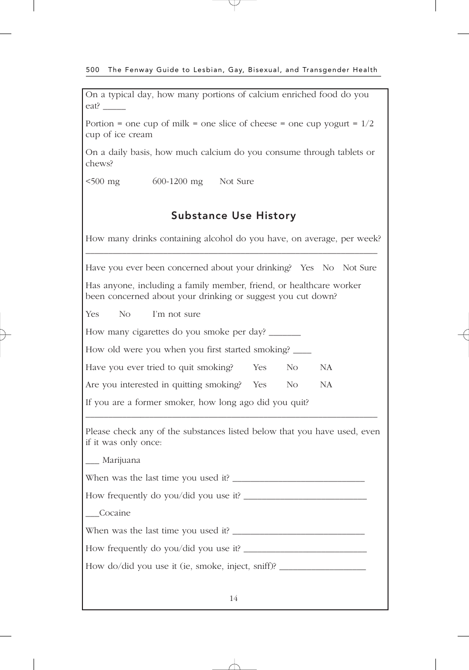 Sample New Patient Intake Form, Page 14