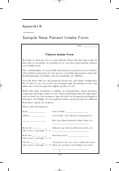 Sample New Patient Intake Form