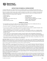 Document preview: VA Form 21P-8416 Medical Expense Report