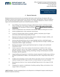 Minnesota Intrastate Driver Waiver Application - Physical - Minnesota, Page 10
