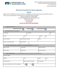 Minnesota Intrastate Driver Waiver Application - Physical - Minnesota, Page 2