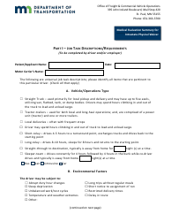 Minnesota Intrastate Driver Waiver Application - Physical - Minnesota, Page 9