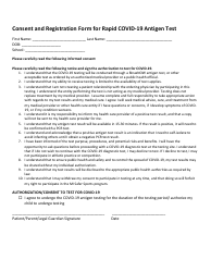 Consent and Registration Form for Rapid Covid-19 Antigen Test - Michigan, Page 2