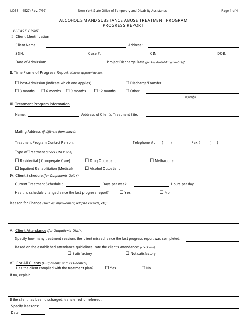 Form LDSS-4527  Printable Pdf