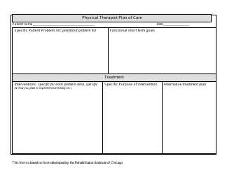 Document preview: Physical Therapist Plan of Care - Rehabilitation Institute of Chicago