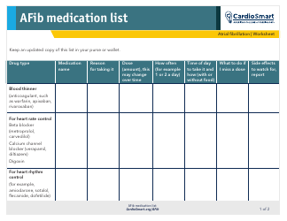 Document preview: Afib Medication List - American College of Cardiology