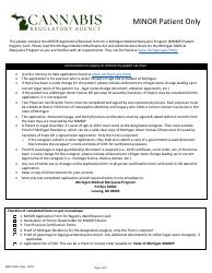 Document preview: Form MMP3500-4 Minor Application Form for Registry Identification Card - Michigan Medical Marijuana Program - Michigan