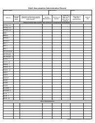 Form AIR111-2 Adult Immunization Administration Record - Arizona, Page 2