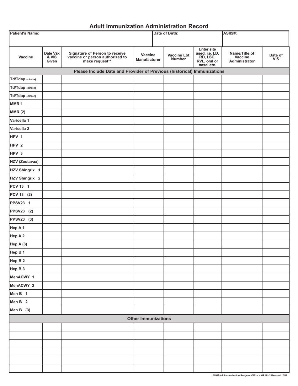 Form AIR111-2 - Fill Out, Sign Online and Download Fillable PDF ...